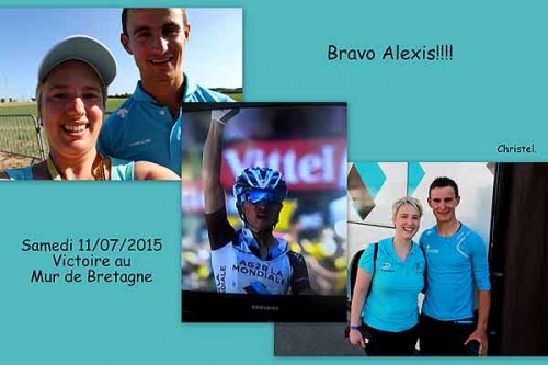 Tour de France 2015 - bravo Alexis 1er au Mur de Bretagne