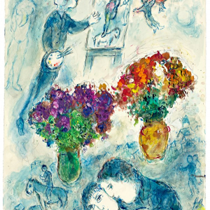 « Les Amoureux aux deux Bouquets et le Peintre » (Marc Chagall) © « Stern Pissaro Gallery »
