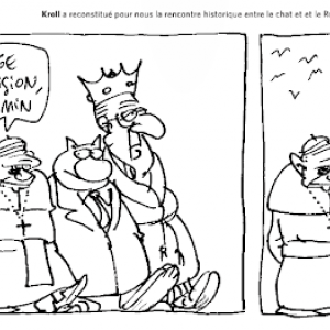 Philippe Geluck arrête (provisoirement) de dessiner « Le Chat » © Pierre Kroll/« Le Soir »/2013