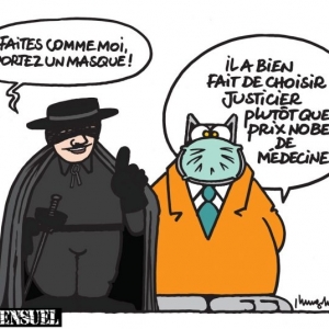 1er dessin dans « Le Chat est parmi nous » © Philippe Geluck/Ed. « Casterman »/2020