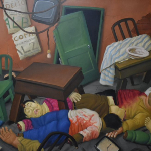 « Le Massacre, 20h15″/2004/huile sur toile/146 x209 © Fernando Botero © Photo : Murielle Lecocq