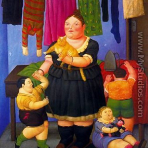 « La Veuve »/1997/huile sur toile/203 x 169 cm © Fernando Botero © Photo : « My Studios.com »