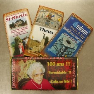 Tablettes de chocolat et mignonnettes personnalisées