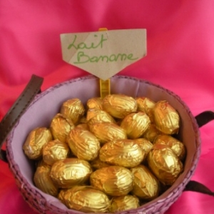 Oeufs de Paques au chocolat au lait banane