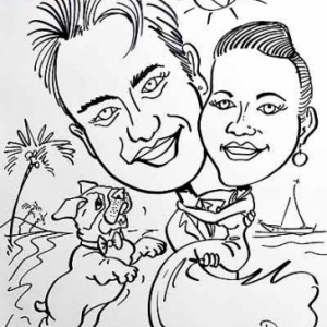 caricature minute pour un mariage