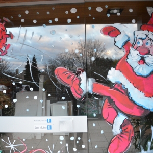 Vitrines peintes pour NOEL par Jean-Marie Lesage