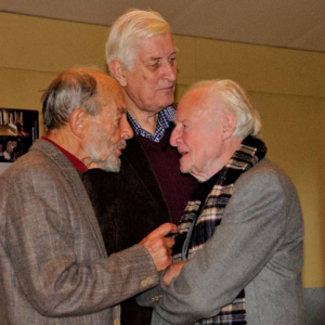 2011, célébration du 50ième anniversaire de l’ouverture de la Grotte de Hotton au public. De gauche à droite - Bernard Magos, Jean Pierre Van den Abeele et Paul Vandersleyen. Ph - Daniel Vanden Bosch.