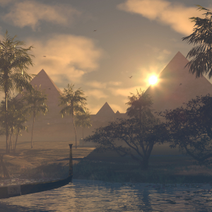 Solar boat and Pyramid. Horizon of Khufu © Excurio