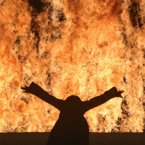 Bill Viola, Fire Woman, 2005. Video/sound installation. Photo: Kira Perov © Bill Viola Studio