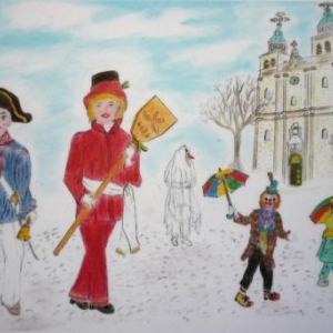 Marie MORAY Trouv'le, grosse Police, Djoupsene, .. devant la Cathedrale Marie MORAY Trouv'le, grosse Police, Djoupsene, .. devant la Cathedrale