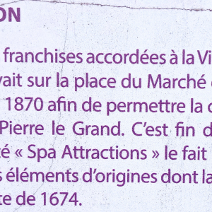 Le Perron spadois ( photo : F. Detry )