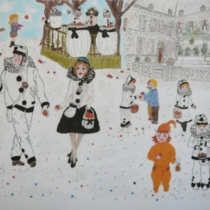 Marie MORAY Les Pierots devant le monastere Marie MORAY Les Pierots devant le monastere