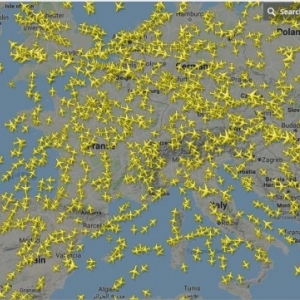 Carte 2 : les avions en vol en temps reel