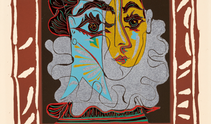 « Portrait de Femme à la Fraise et au Chapeau »/1962 (Pablo Picasso) © « Gal. Jean-François Cazeau »/Stand 111