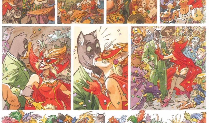 « Blacksad » à New Orleans, dans « L’Enfer, le Silence », dessins de © J. Guarnido/Éd. « Dargaud »/2010