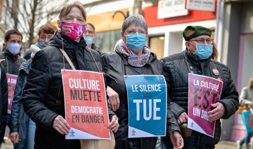 Revendications d'une culture à l'arrêt forcé © Romain Rixhon/« L'Avenir »
