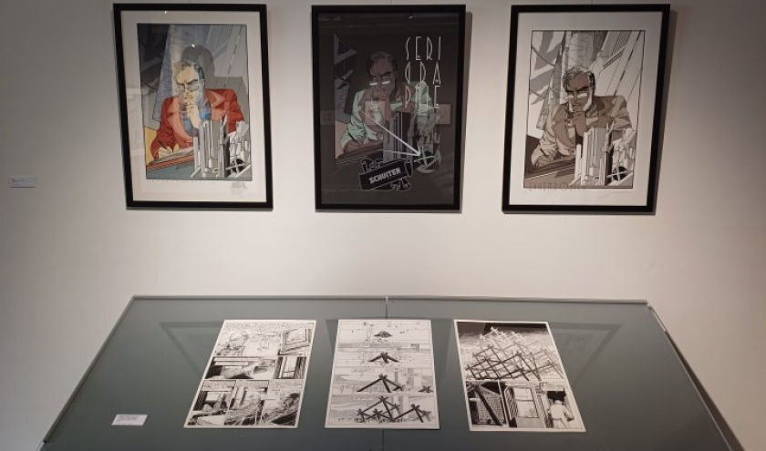 Sérigraphies de Gilles Ziller et planches originales de François Schuiten © Ph. : Régis Duqué/« Actua BD »