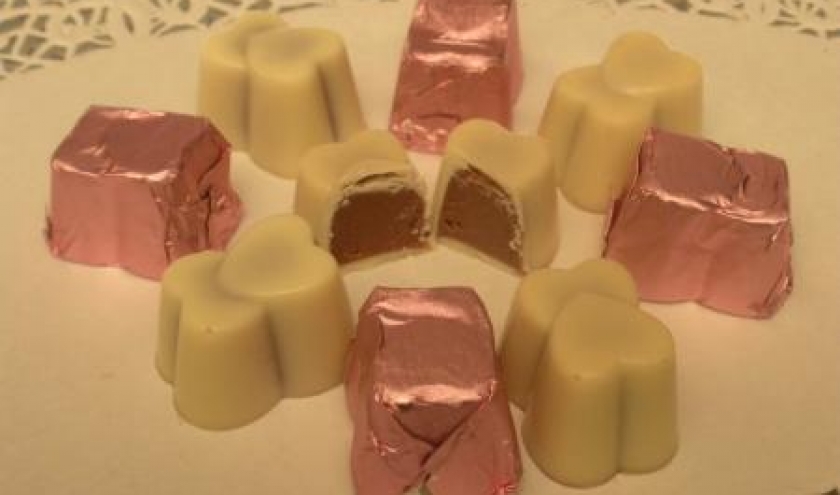 pralines coeur chocolat blanc fourre praline