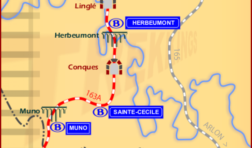 La ligne de chemin de fer L 163A. ( La carte de 2021 ) La ligne de chemin de fer L 163A. ( La carte de 2021 )